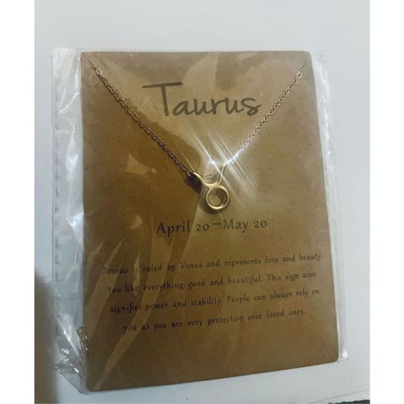 Taurus GOLD ZODIAC STAR SIGN HOROSCOPE NECKLACE - Picture 8 of 11